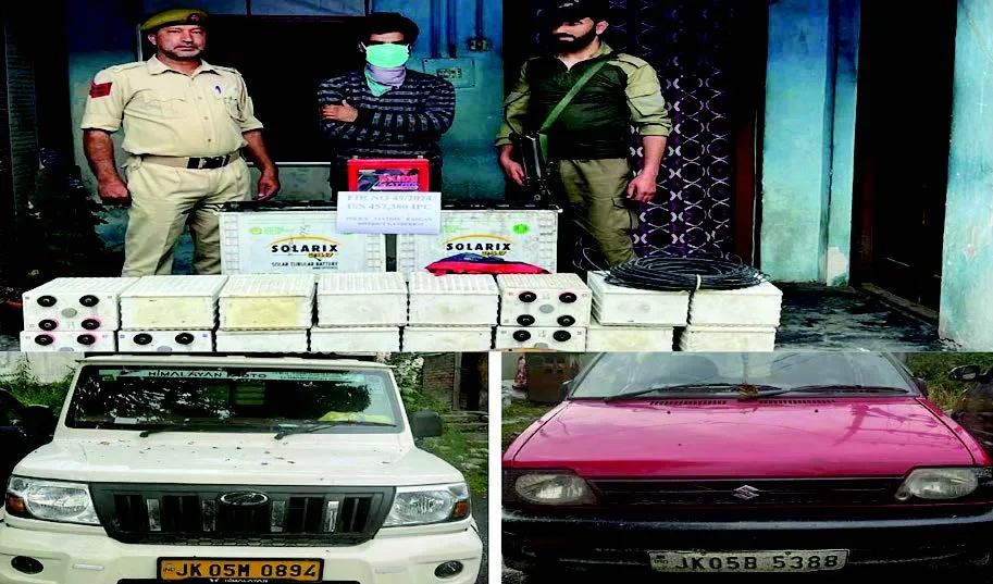 Police crack stolen battery case in Ganderbal, 1 person arrested ...